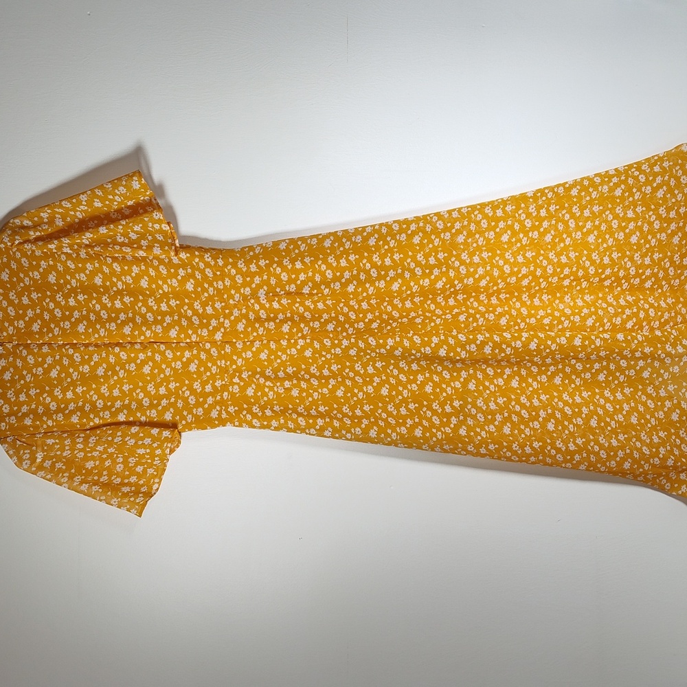 Lulus After Bloom Delight Yellow Floral Midi Dress XS - Picture 7 of 15